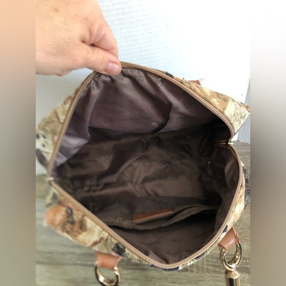 Dog Print Tapestry Bag with Brown Accents - Picture 5 of 11